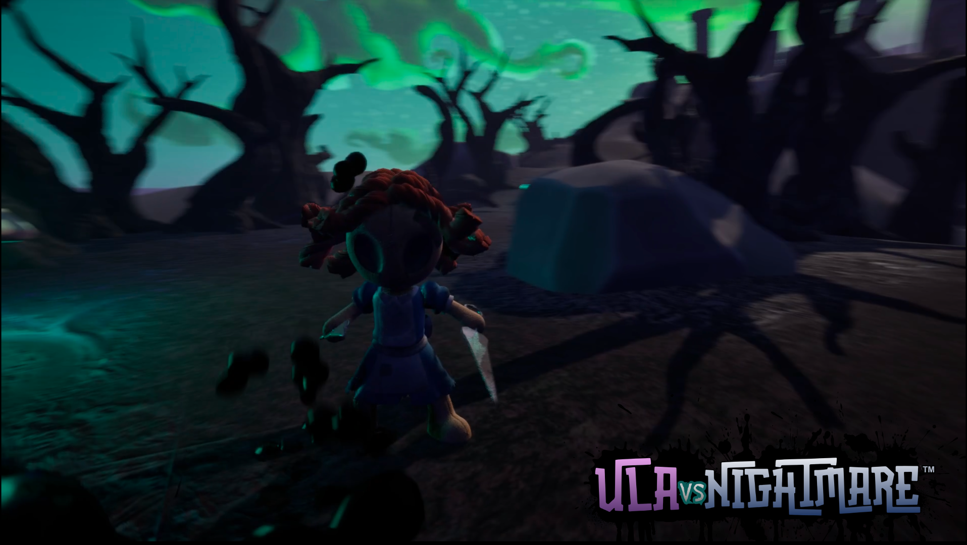 Screenshot of Ula approaching umbramites in the Sanctuary.