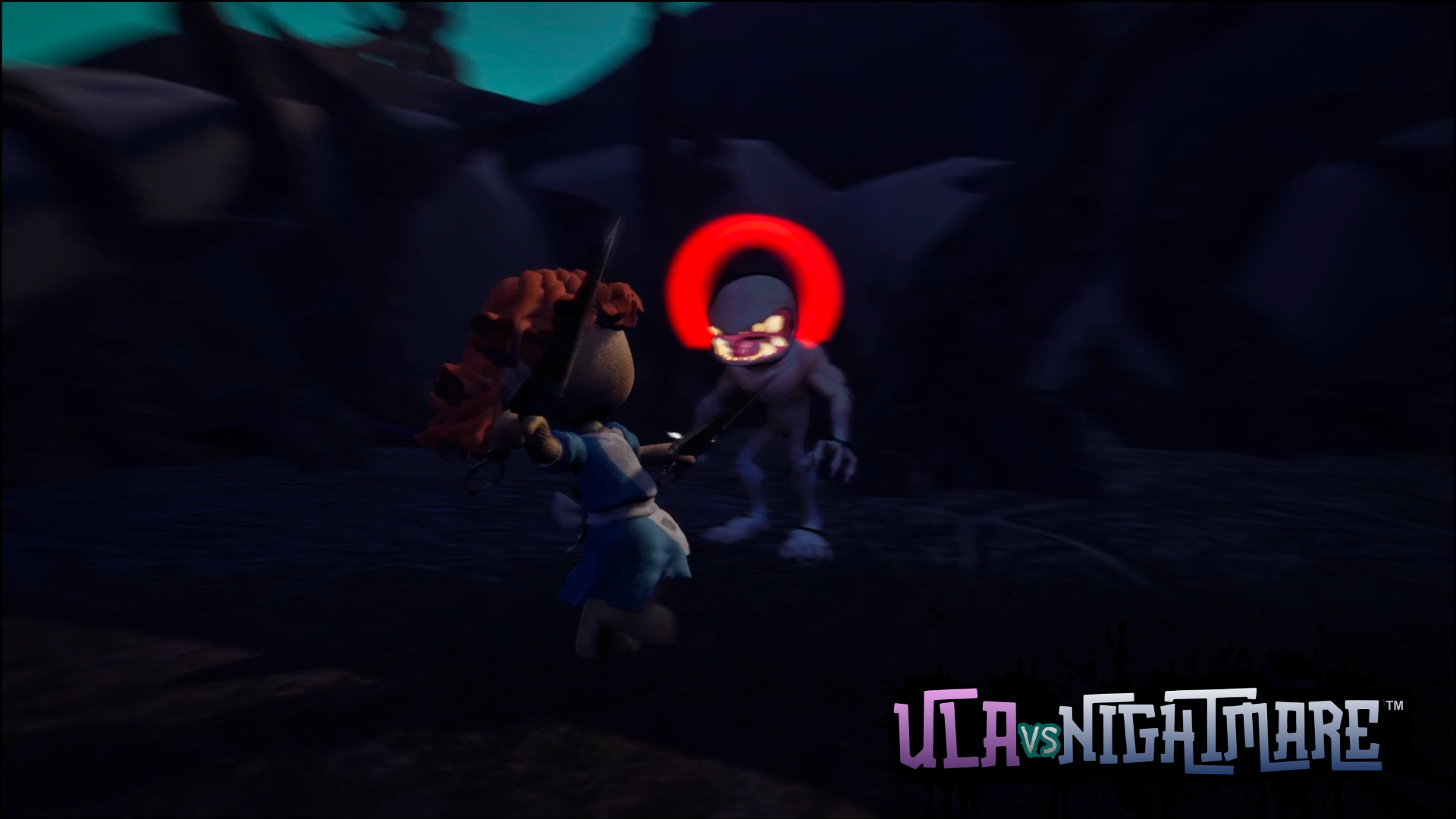 Screenshot of Ula battling umbramites in the Sanctuary.