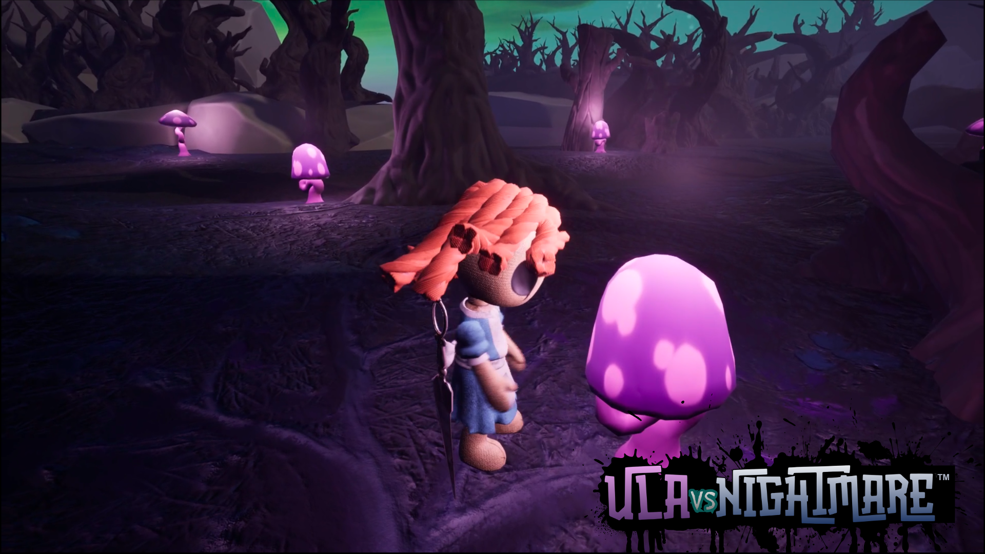 Screenshot of Ula attempting the mushroom puzzle in the Sanctuary.