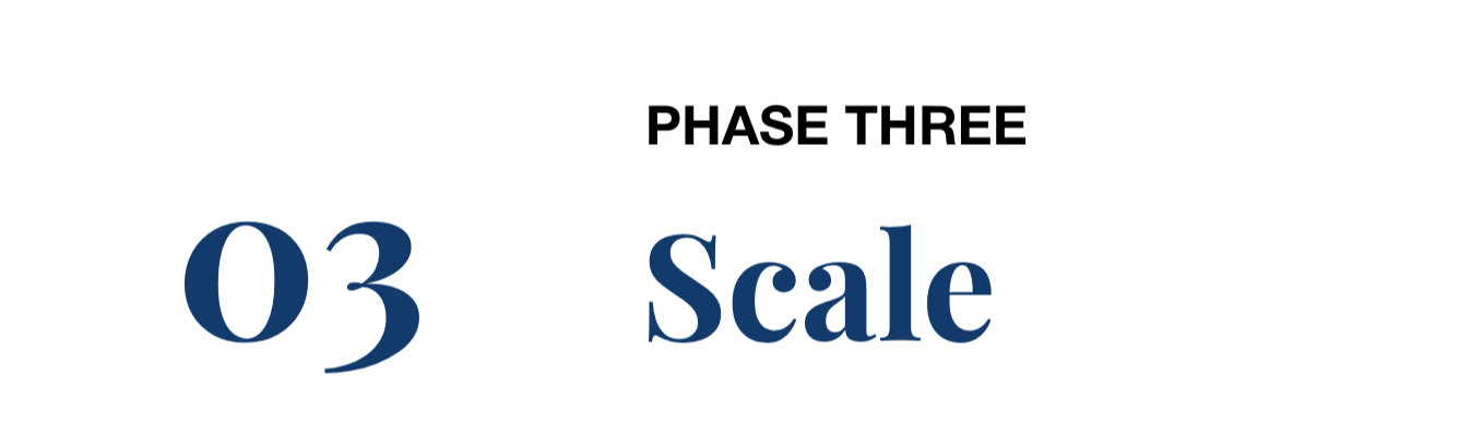 Slide titled '03 Scale' with a person's hand holding a pencil, pointing to a graph or chart.