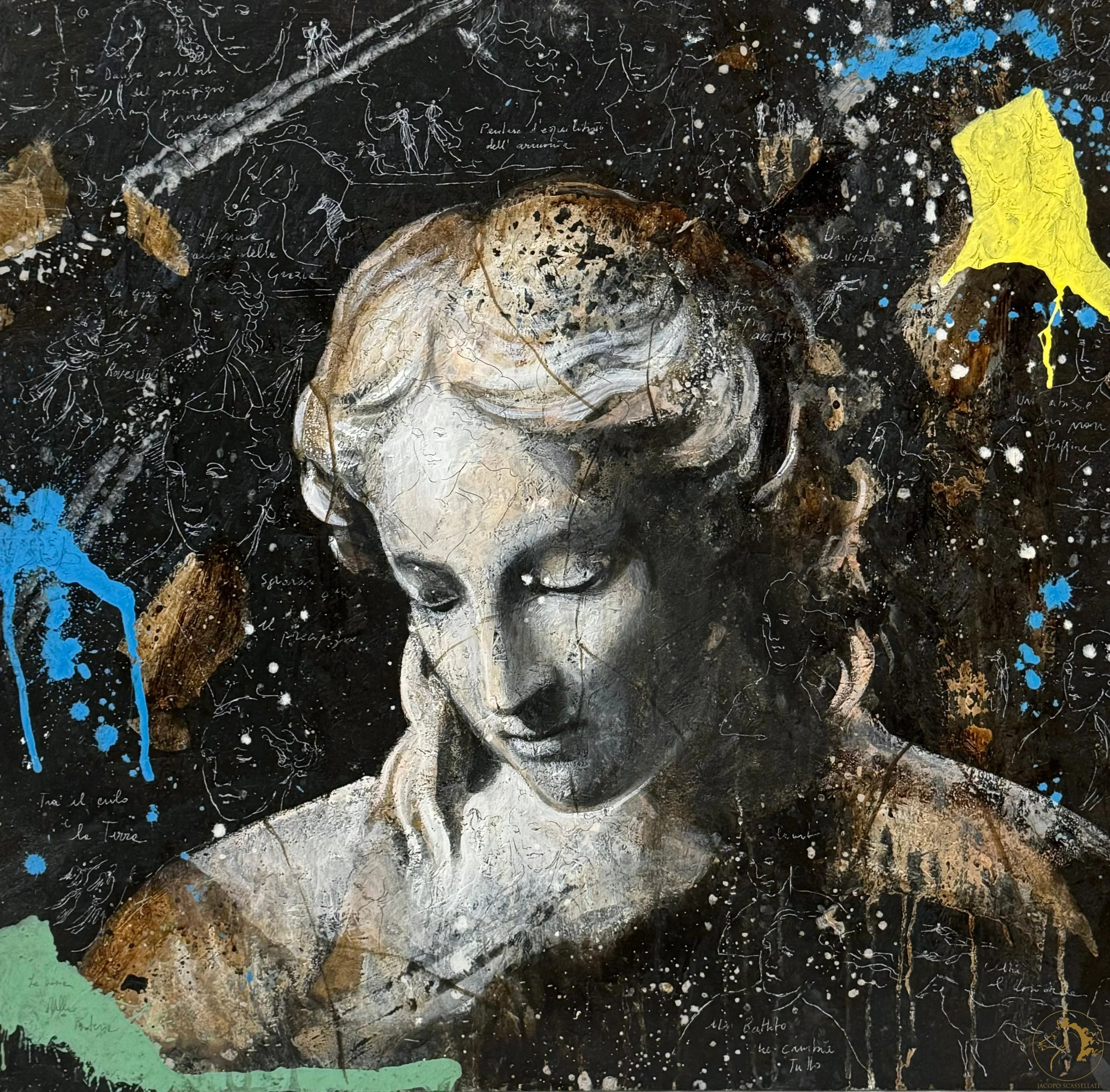 La Vertigine della Grazia, olio su tavola, 70 x 70 cm