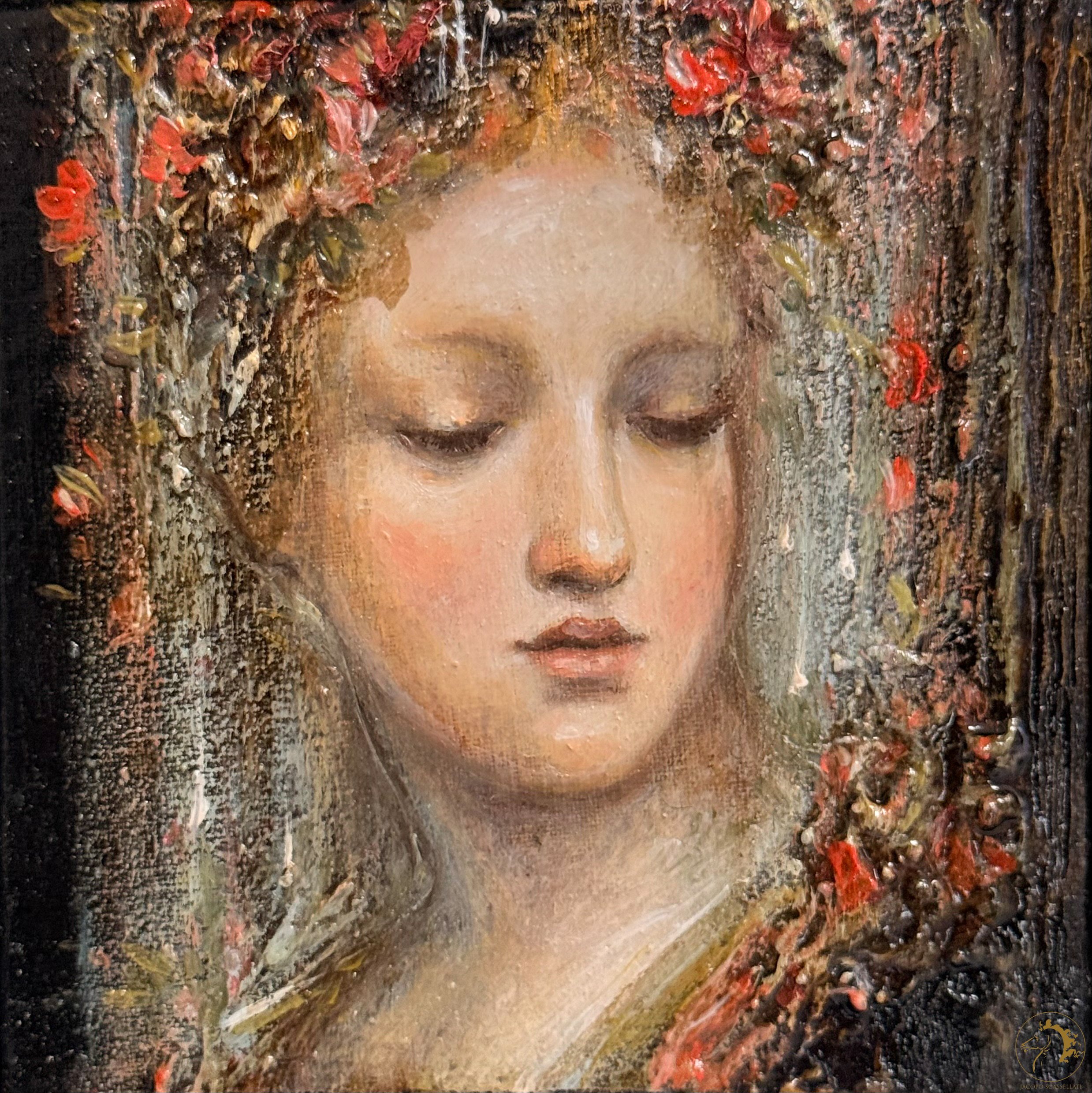 L'Eco della Luce, olio su tela, 9 x 9 cm | Collezione privata