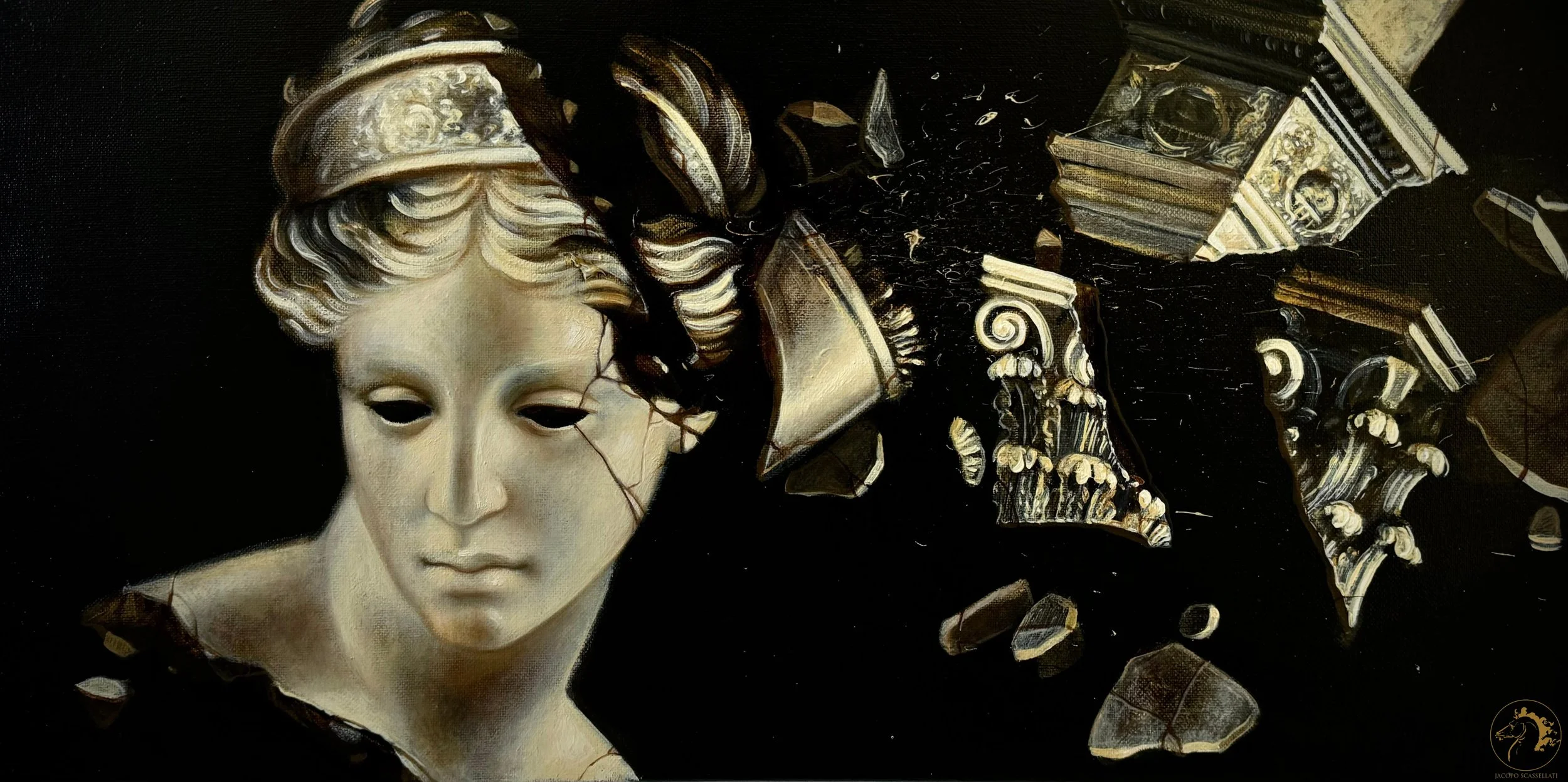 La Fragilità dell'Eterno, olio su tela, 30 x 60 cm | Collezione privata