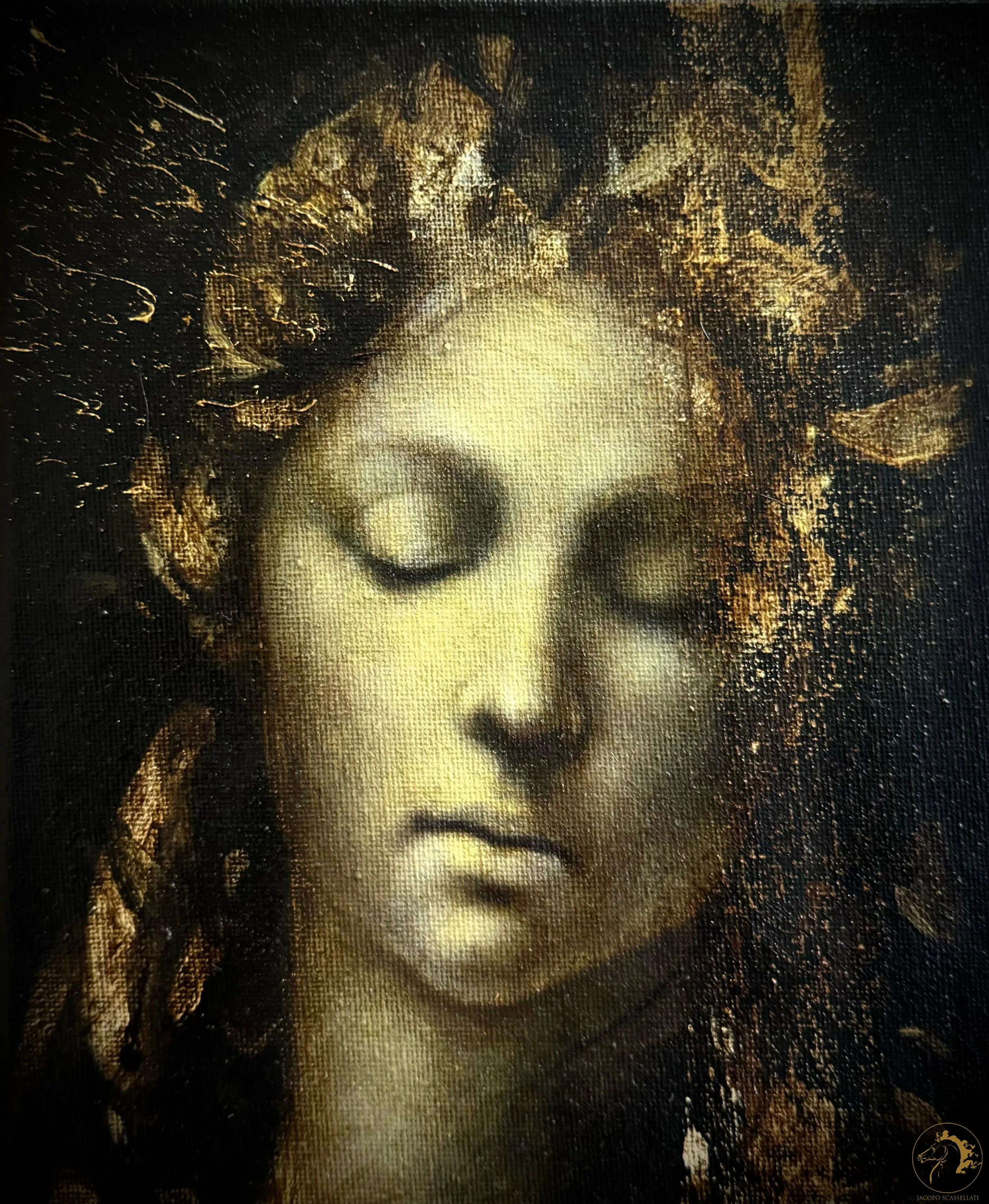 Danae, olio su tela, 18 x 24 cm