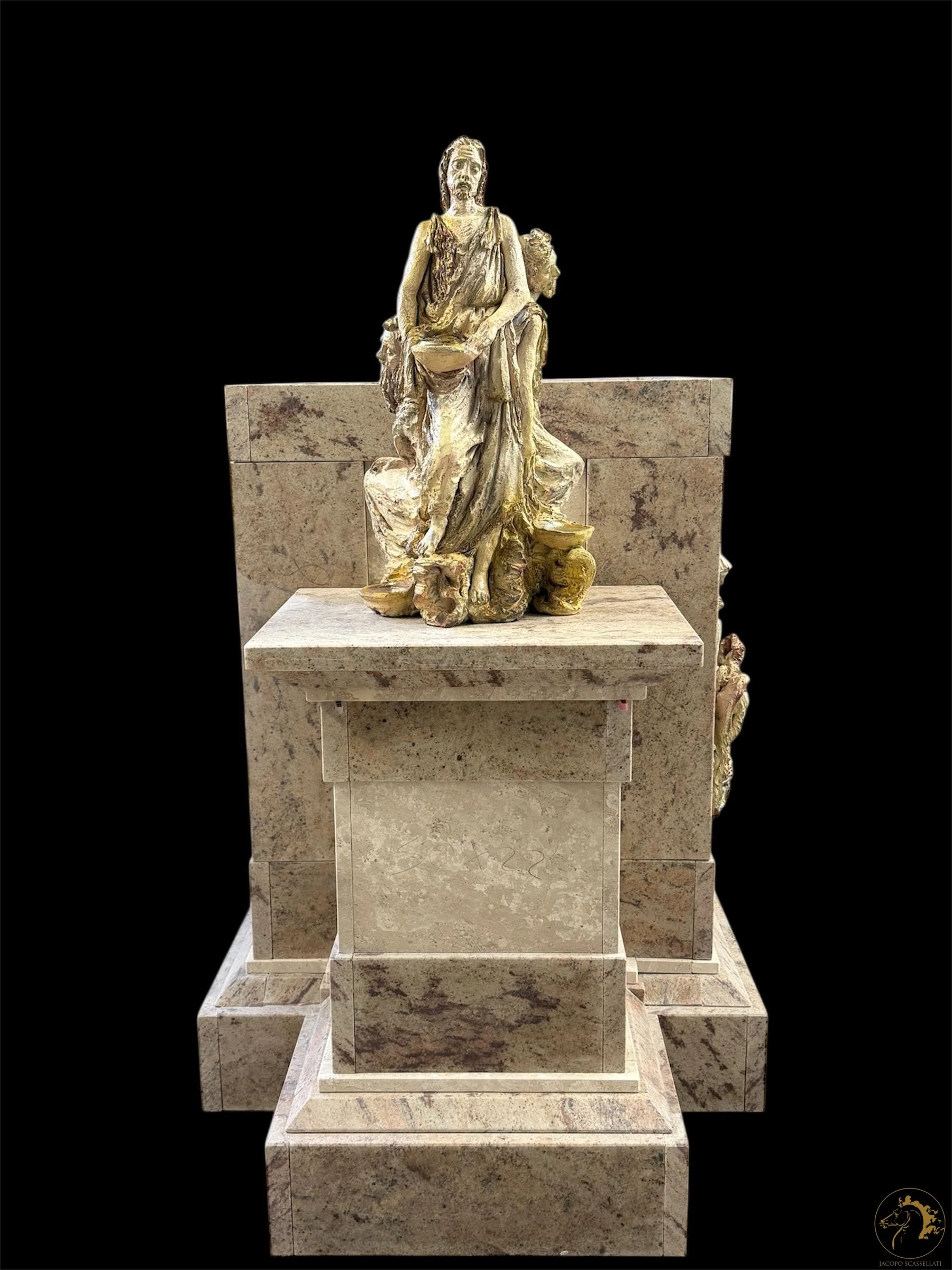 Detail, Baptismal Font, Chiesa Parrocchiale di Cristo Risorto, Porto Torres, Sassari, Sardinia, Italy