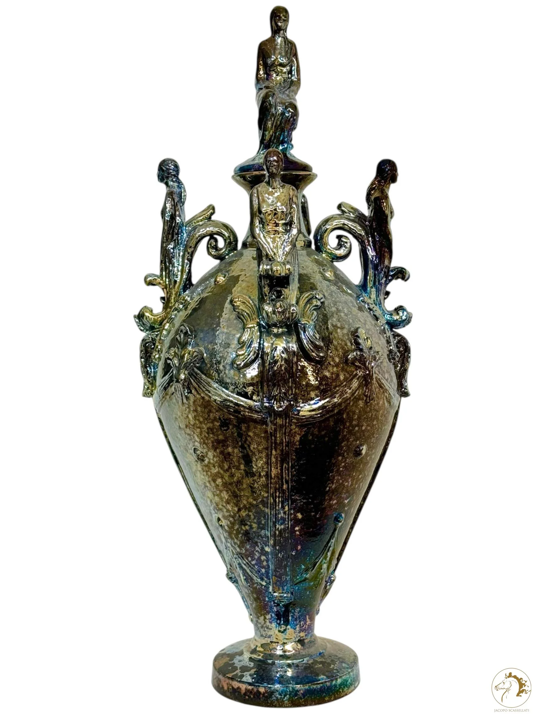 Vaso di Pandora, ceramica smaltata a gran fuoco, 60 x 22 x 22 cm