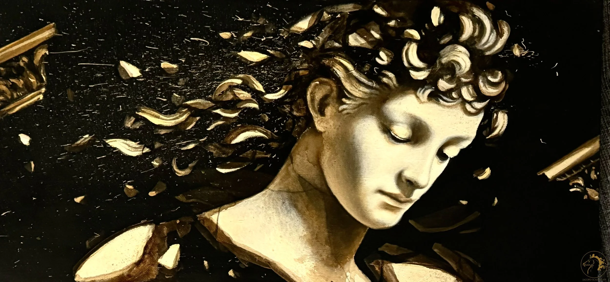 Il Corpo della Luna 1, dittico, olio su tela, 30 x 60 cm, 2024 | Collezione privata