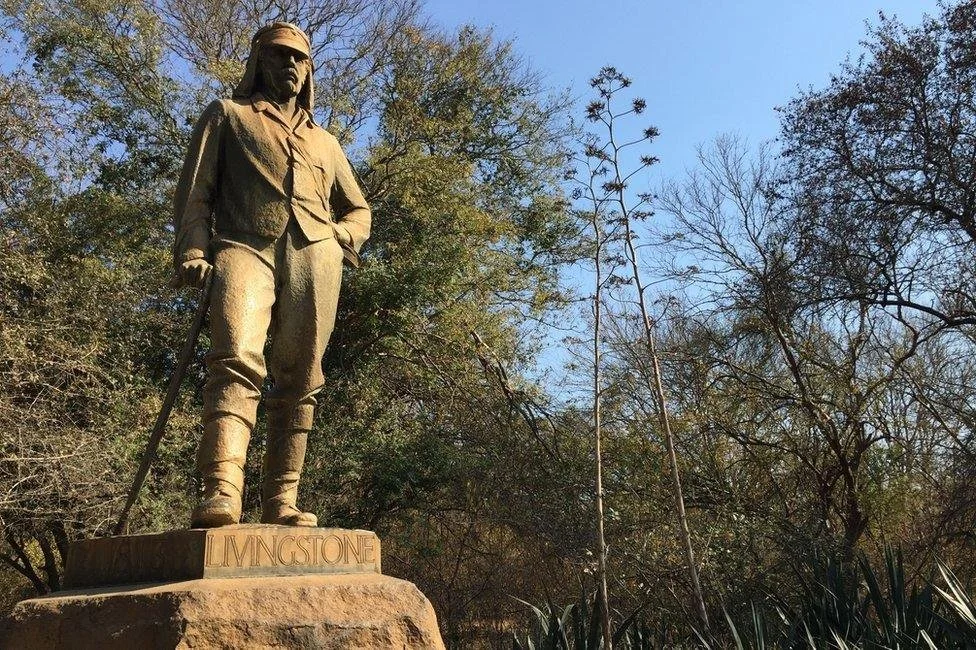 David Livingstone statue at Victoria Falls, Zambia