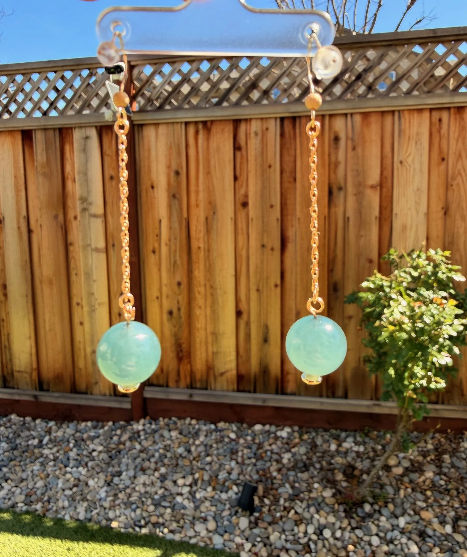 Rare 12.5mm Blue Water Jade Earrings: Type A Guatemalan Jadeite Dangles on 14K Gold Filled