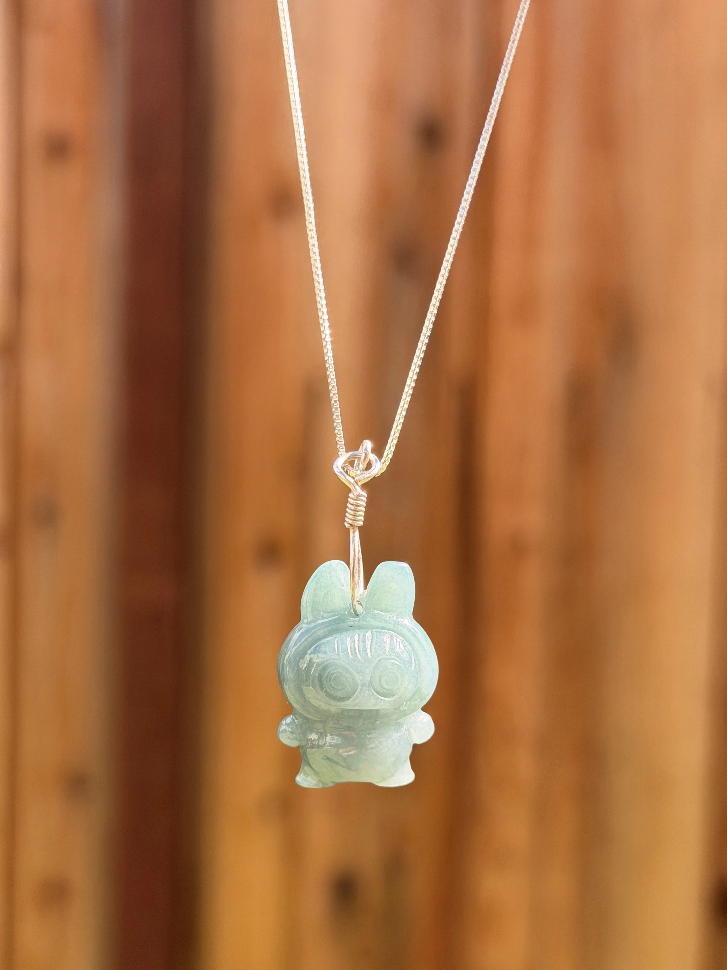 Monster Rabbit Jadeite Jade Pendant Necklace