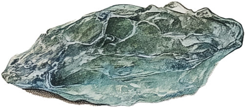 Close-up of a grey, textured rock with varying shades and surface details