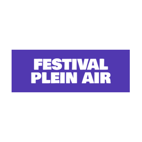 Logo violet avec le texte blanc 'FESTIVAL PLEIN AIR'
