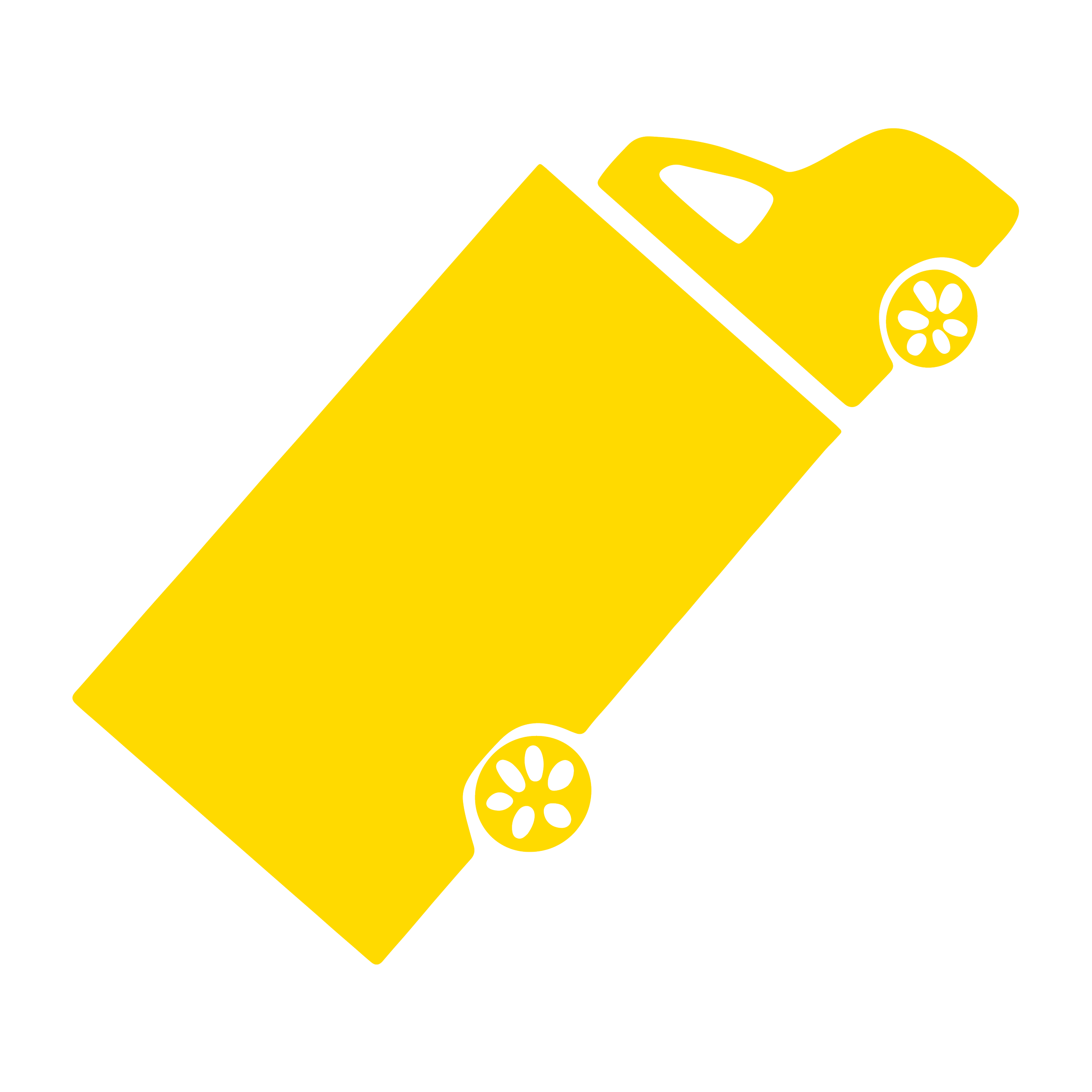 Une illustration simplifiée d'un food truck en jaune