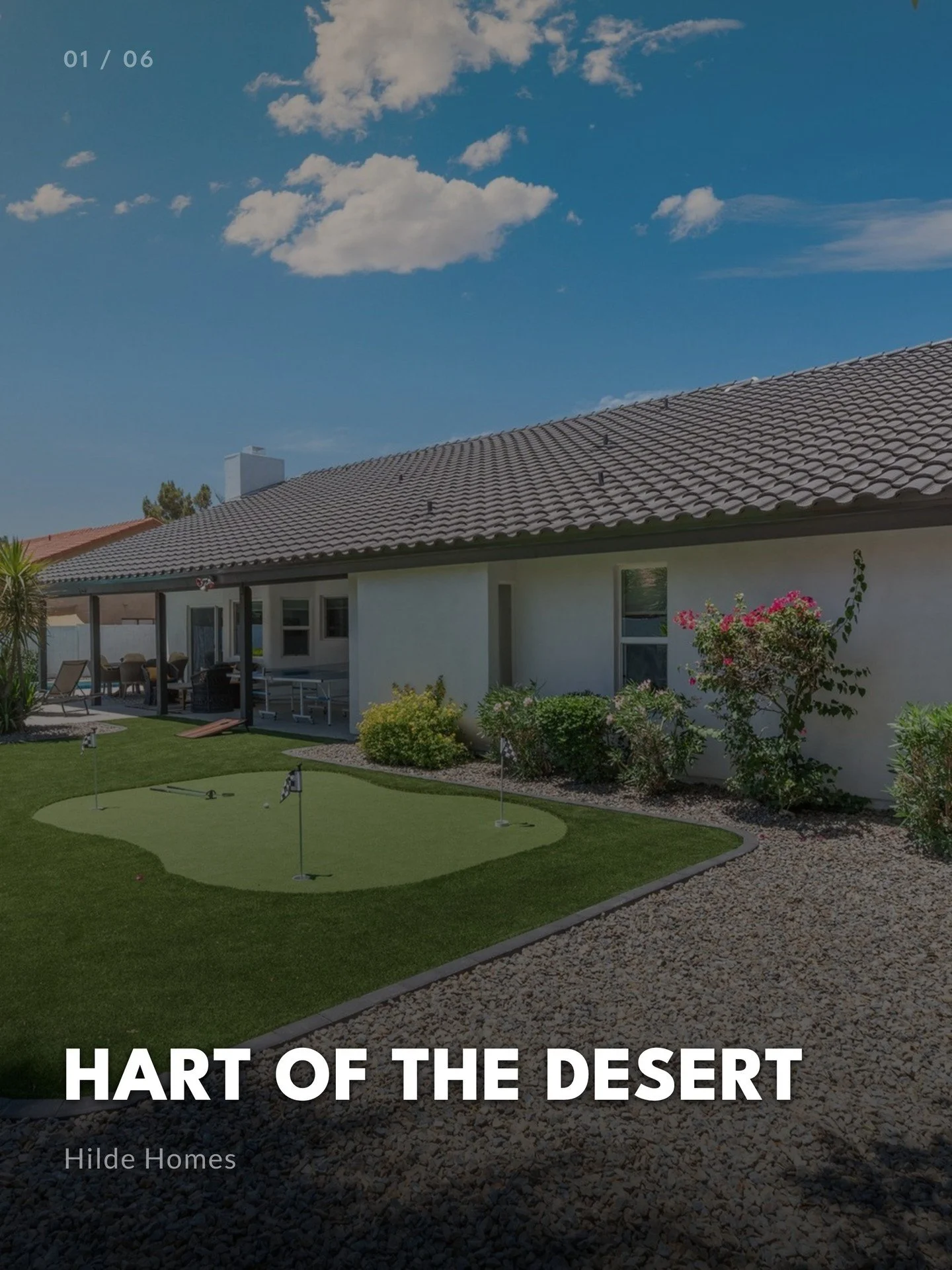 No hotel in Scottsdale gives you a backyard like this. 🏊

Hart of the Desert &mdash; your group's private resort for the weekend.

🛏 4 bedrooms, 3 bathrooms, sleeps 8
🏊 Private pool + hot tub
⛳ Putting green + ping pong + shuffleboard
🍽 Dining fo