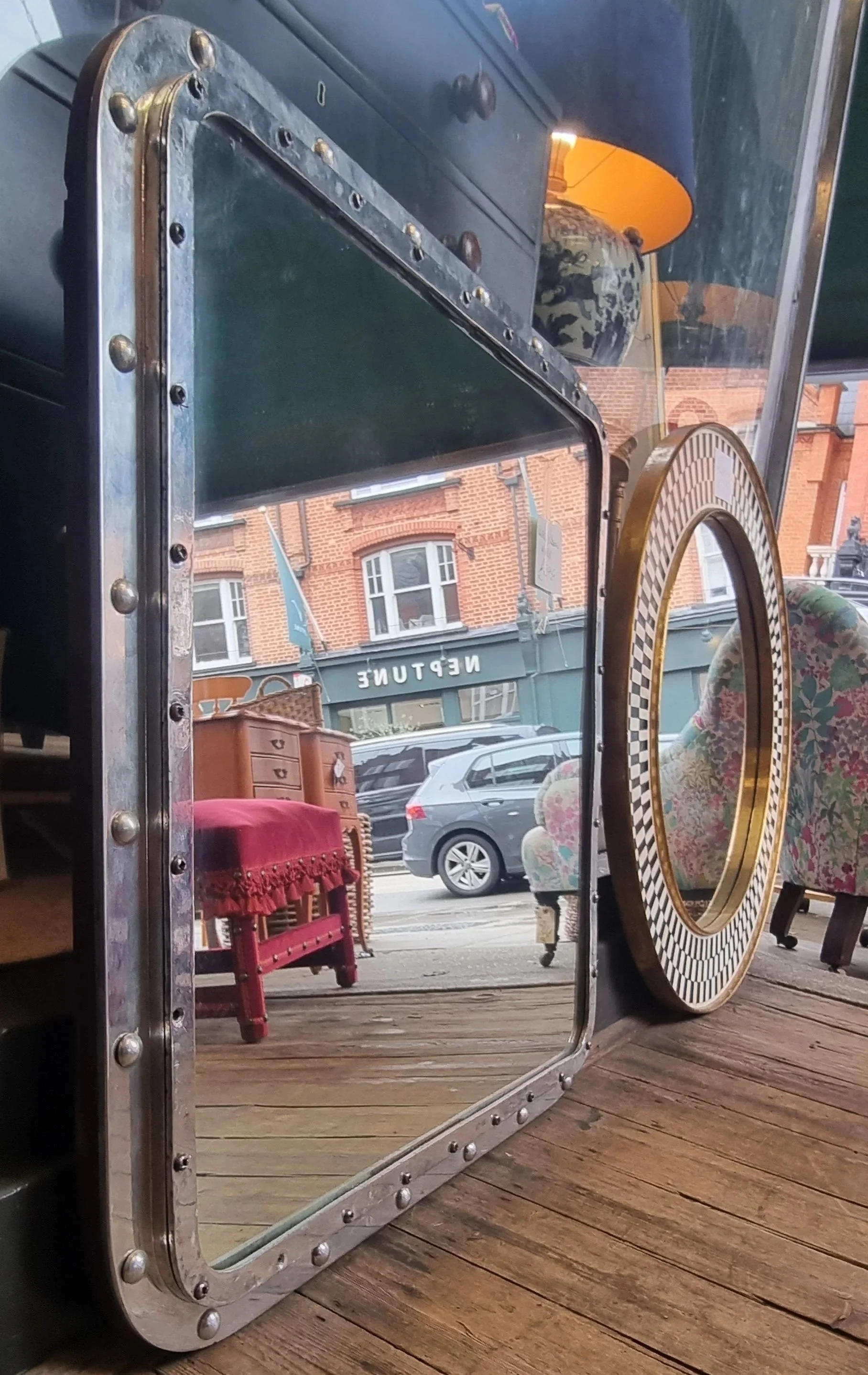 Reclaimed mirrors, antique at Ann May furniture, Wandsworth Bridge Road