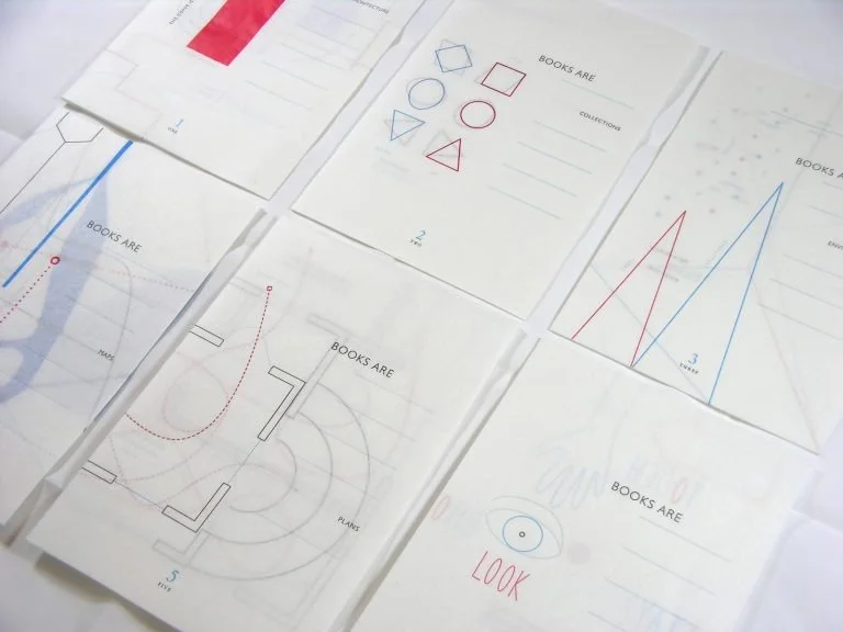  The six books: (1) Books are Architecture, (2) Books are Collections, (3) Books are Environments, (4) Books are Maps, (5) Books are Plans, (6) Books are Processes. 
