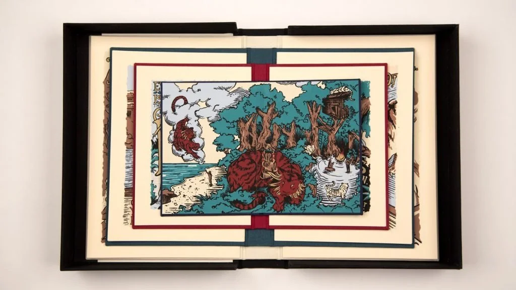  The four books of the  Maneater  nestle inside one another like Russian nesting dolls. Held in place by magnets embedded in their spines, the books are best read as one volume but can be separated and read individually. 