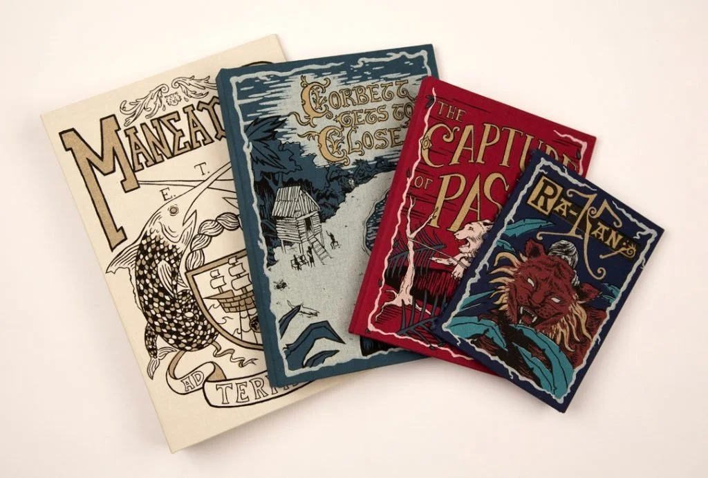  The four volumes of  Maneater  decrease in size and page count– but become more fantastical and colorful – as the story goes backward in time. The first time each new character’s name is spoken, a new volume begins to tell their story. 