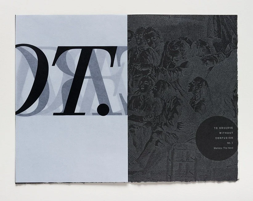  Another aspect of the titling sequence playing with the visual quality of the name, Diderot, and the structural quality of the type face, Walbaum. The type you are seeing on the left is the result of seeing 4 paper surfaces aligned to create the ima