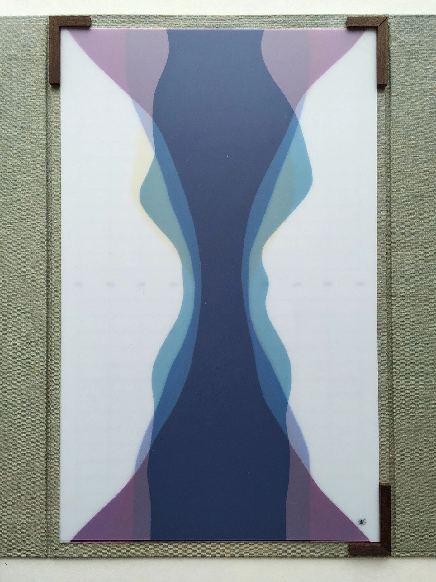  Detail of several figures layered on the grid in the enclosure. 