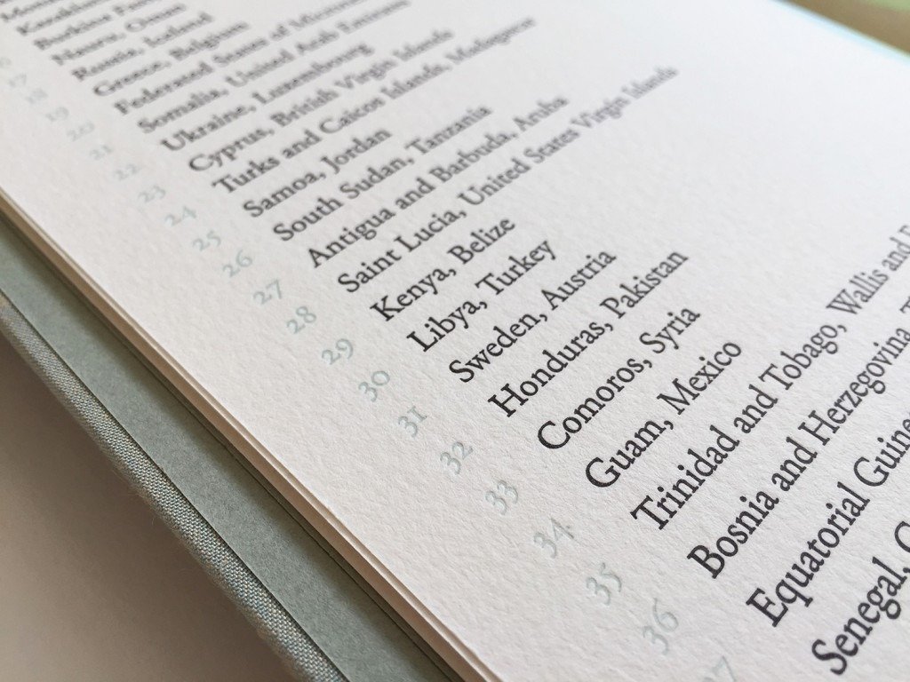  Detail of an index that can be used to identify the two geographical regions represented by each figure. This index is included in a book which also includes an essay by David Allen about our data sources and process. 
