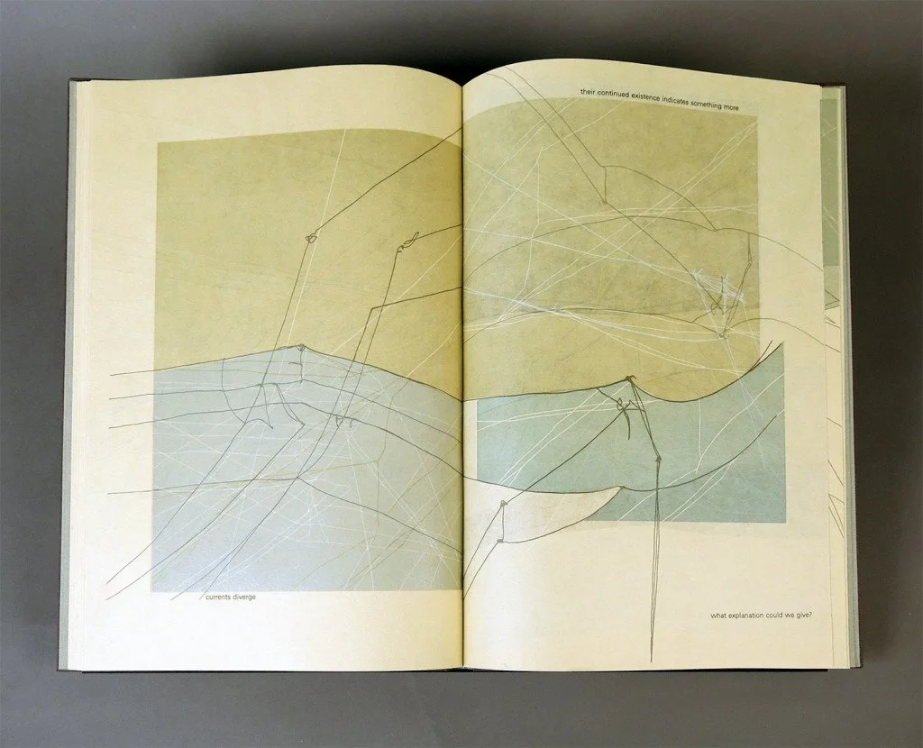  This spread is toward the beginning of Part Three. The firm margins established in Parts One and Two are beginning to shift and break. 