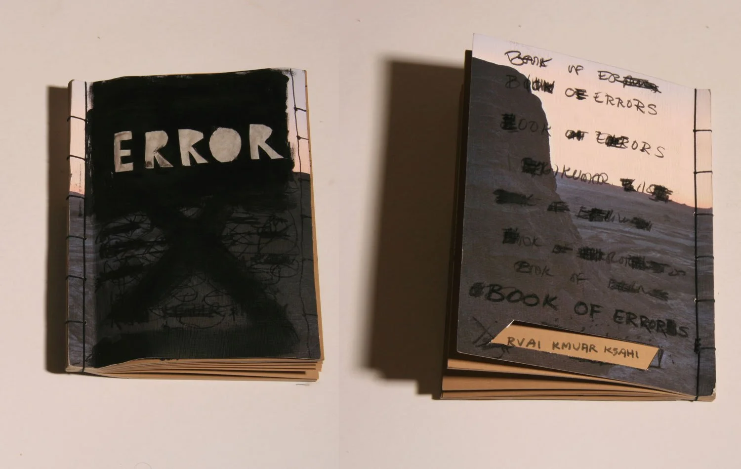  Ravikumar Kashi (Bangalore, Karnataka, India)  ravikashi.com    ‘I will not make a mistake’, Book of Errors  2014 Ink on brown paper Unique work 82 pages H 42 cms x W 32 cms x D 2 cms H 21cms x W 16cms X D 2 cms   I Will not make a mistake  is a lig