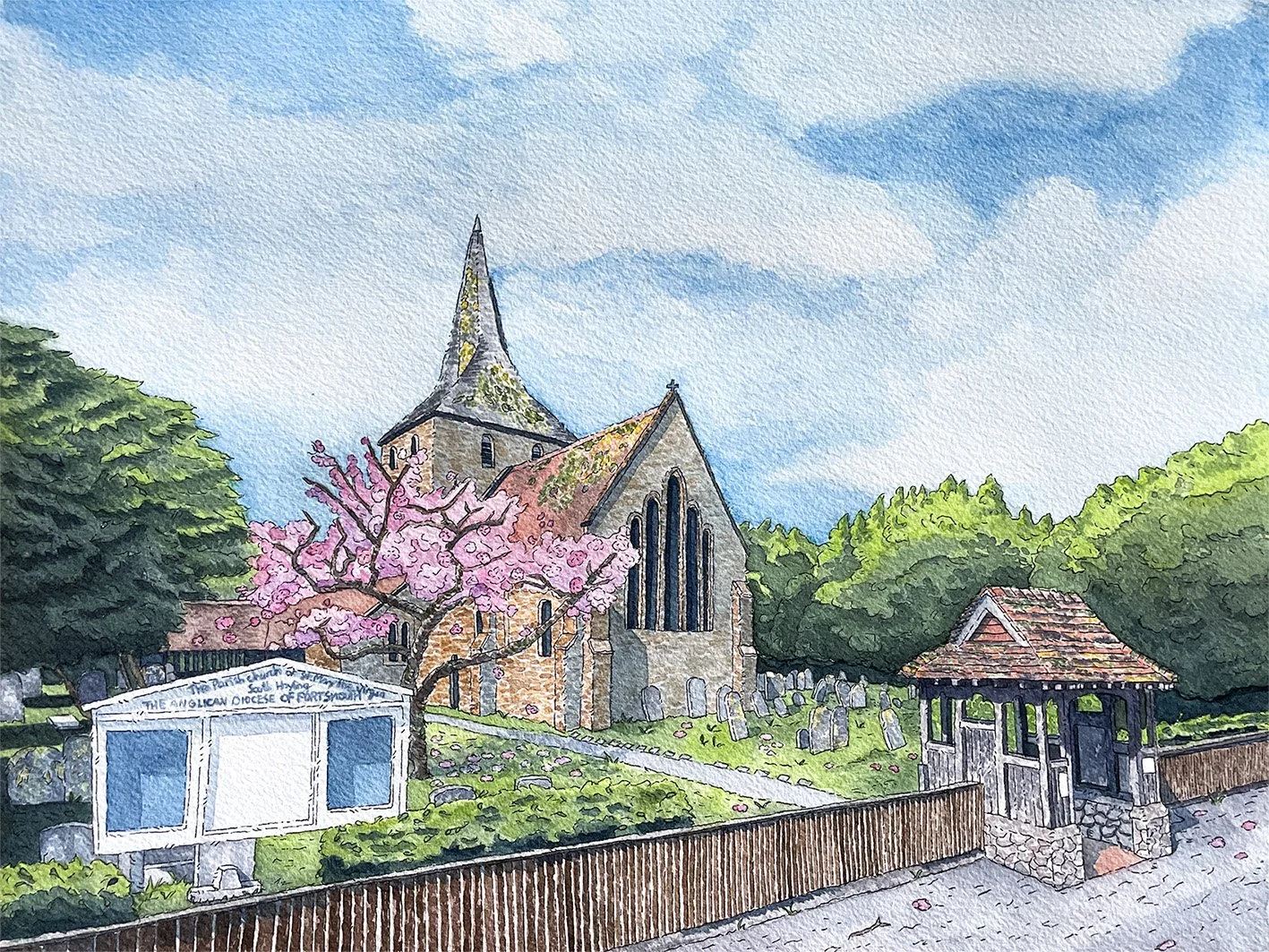 St Marys Church_Hayling Island Watercolour.jpg