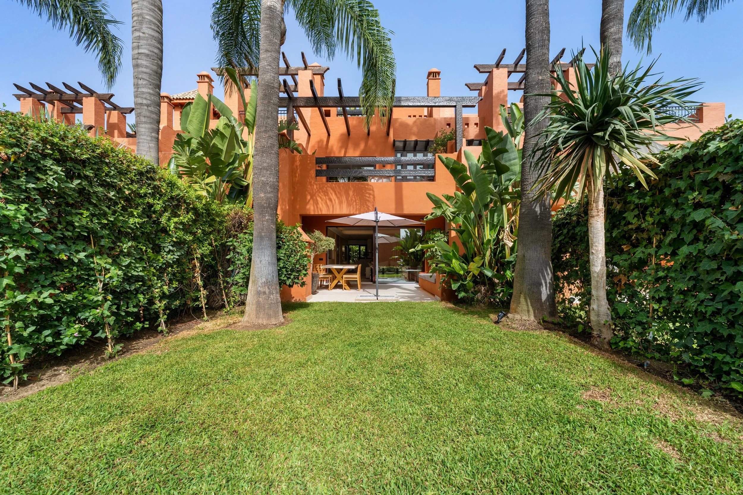 Low-maintenance private garden area.