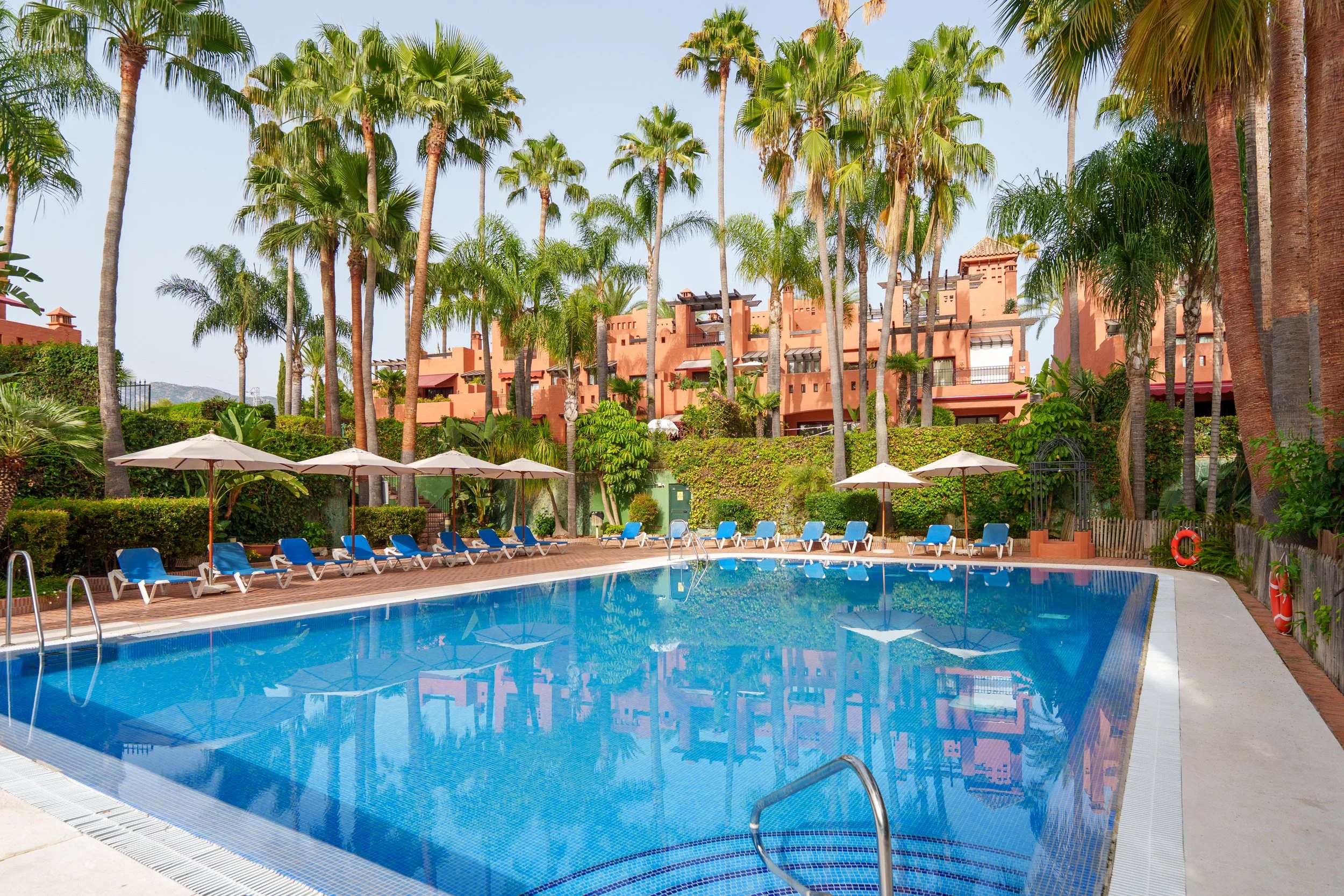 Large communal swimming pool within the gated community..