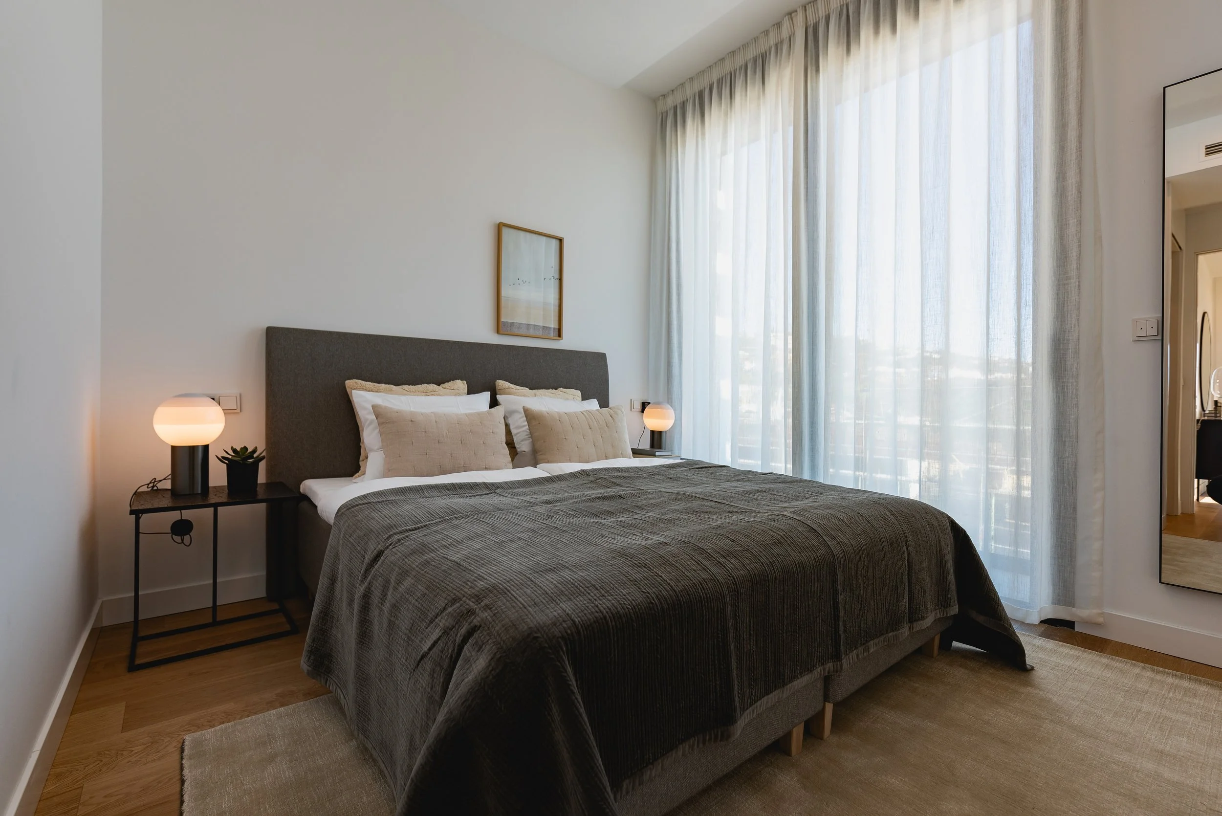 Contemporary master suite with private terrace access