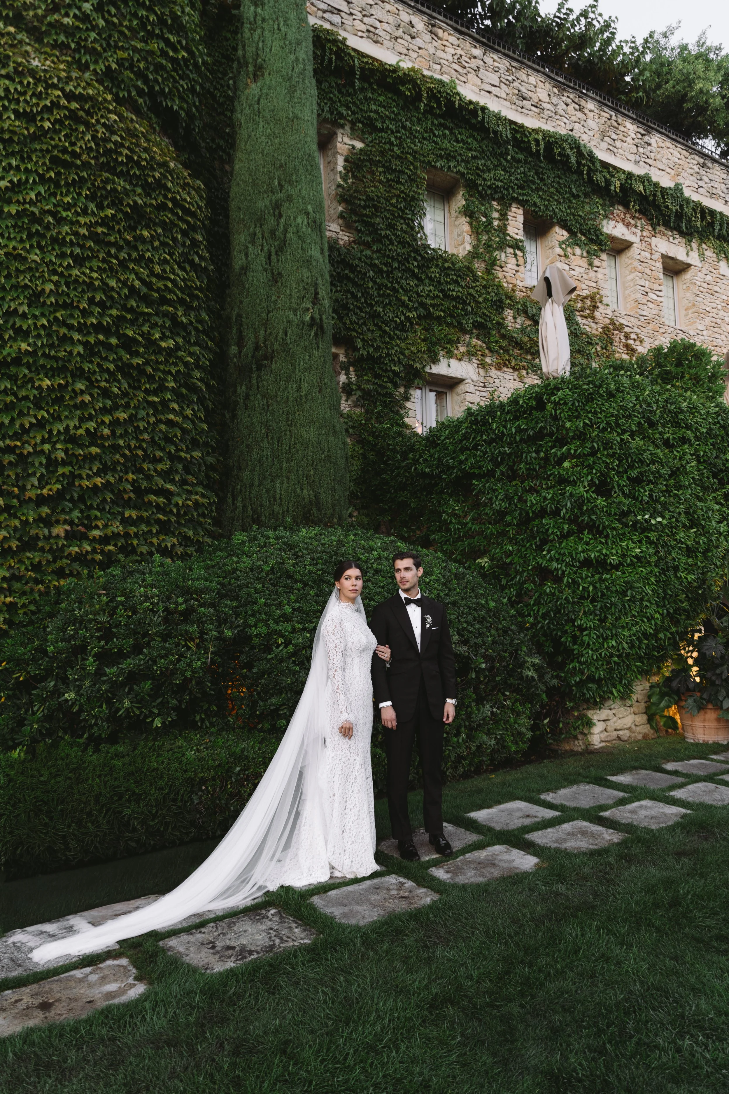 Bride and groom portrait at Gordes wedding Provence