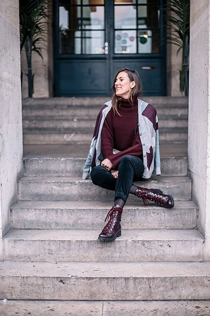 Look d'hiver éthique & éco aux accents bordeaux