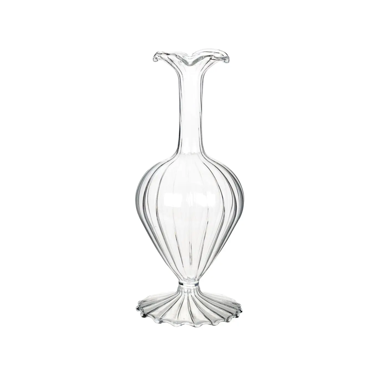 Frilled glass bud vase (Tall)