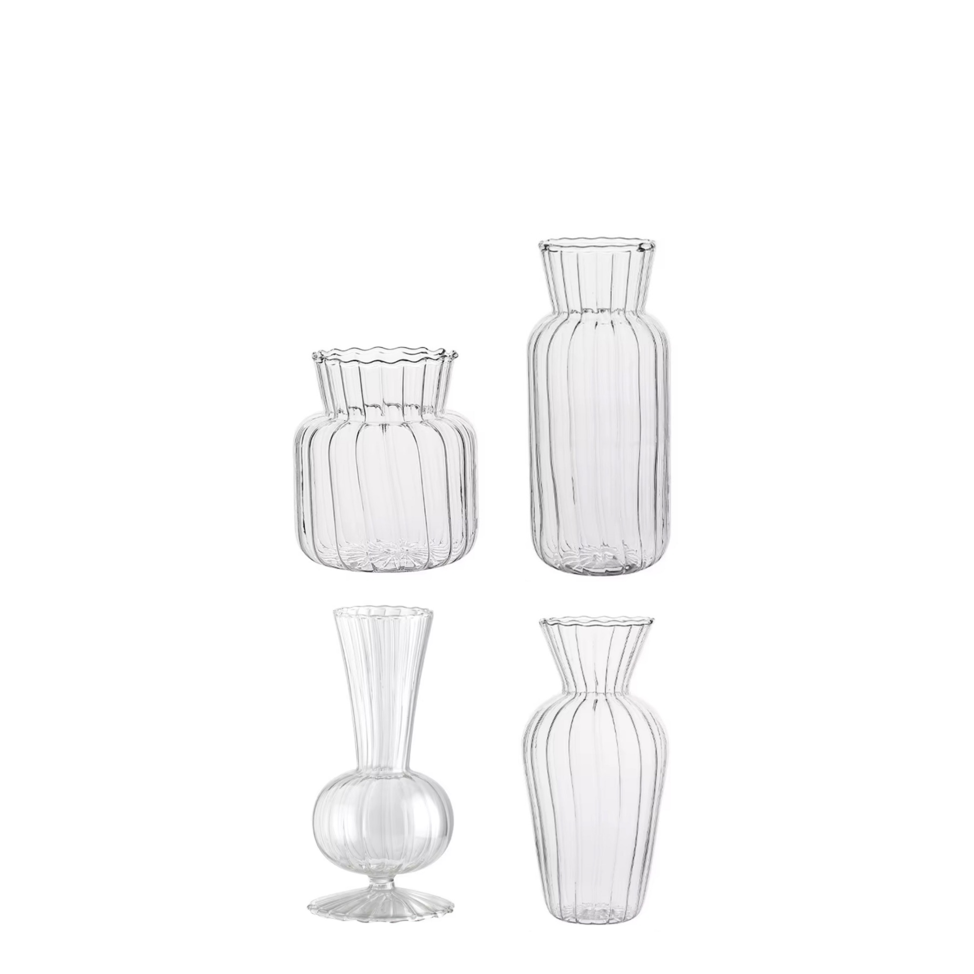 Fluted glass bud vase collection