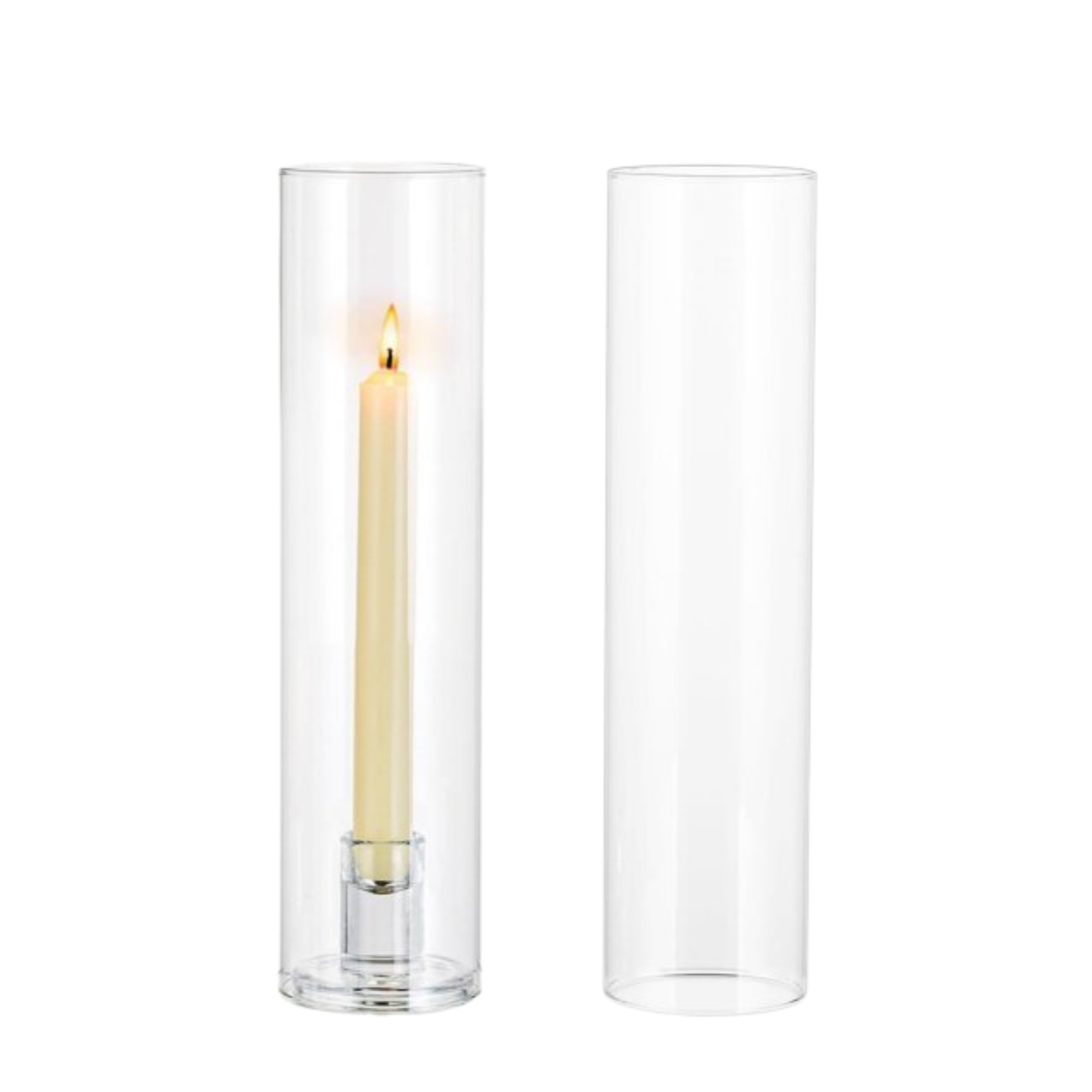 Glass candle sleeve with holder