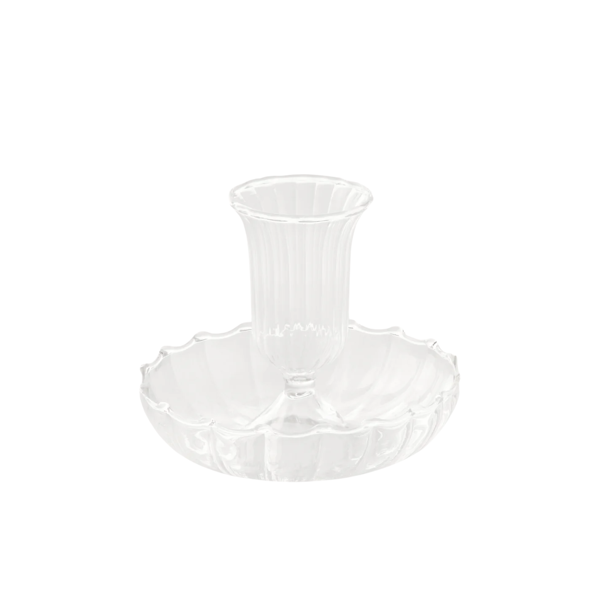 Scallop glass candle holder