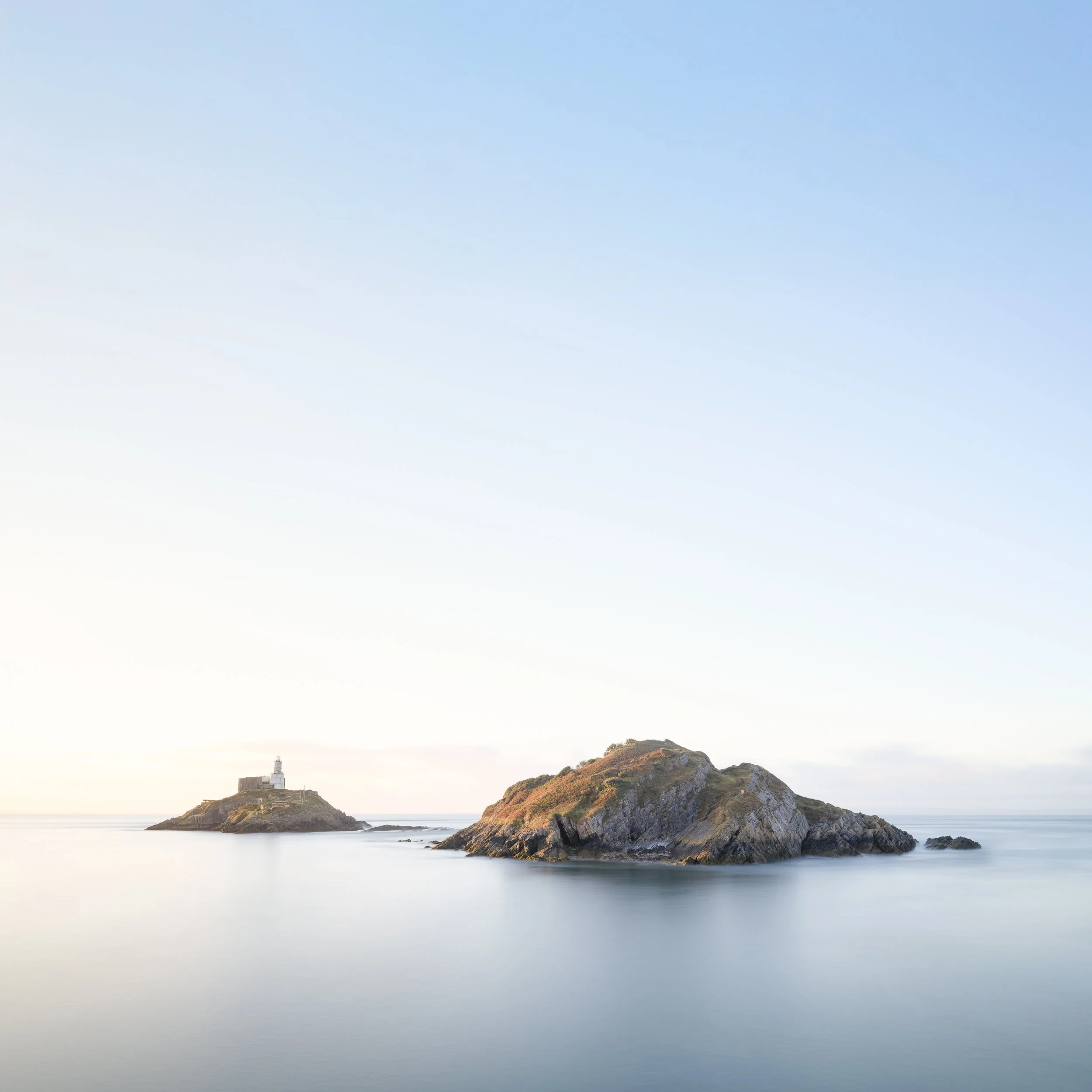 fine art  long exposure photograph of mumbles lighthouse