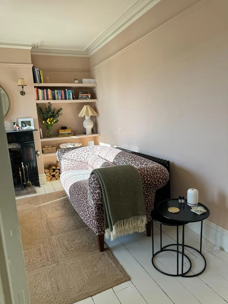 A beautiful old sofa was repurposed