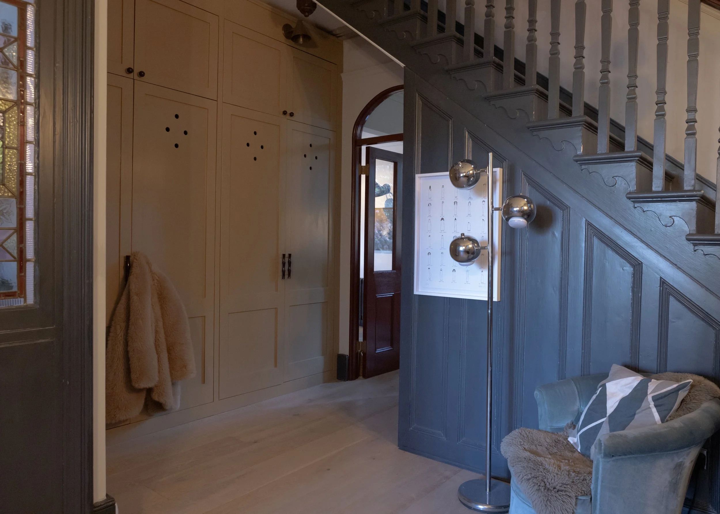 A detail of arched doorways was added which helps soften all the edges.