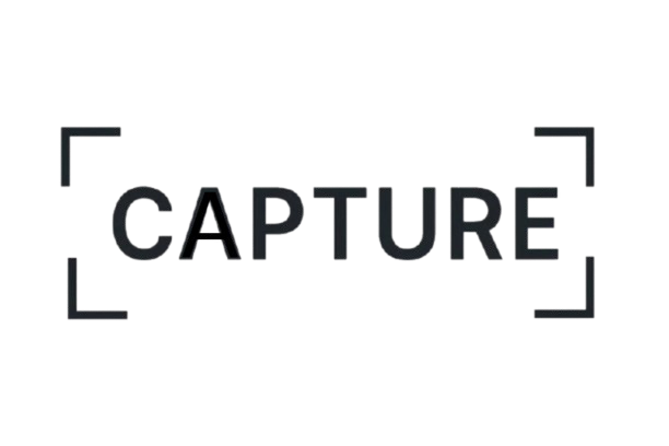 The word 'CAPTURE' is displayed inside a camera viewfinder frame.