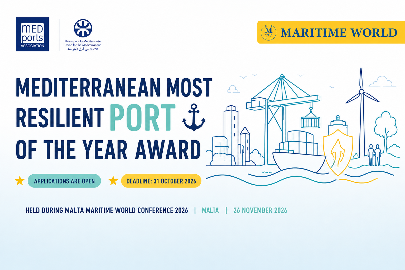 MEDPorts and the Union for the Mediterranean Launch the “Mediterranean Most Resilient Port of the Year” Award