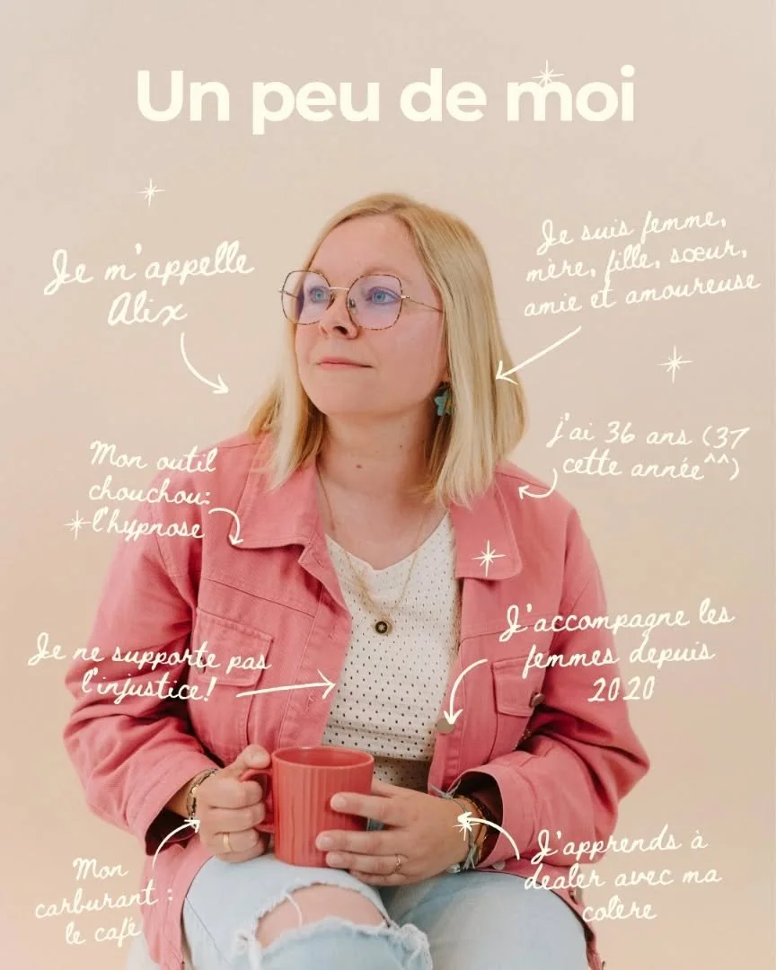 Petite pr&eacute;sentation rapide de moi-m&ecirc;me 😜

Qu&rsquo;est-ce que tu voudrais savoir de plus?

Alix🌙
Ton accompagnante en hypnose 
Sp&eacute;cialis&eacute;e en pr&eacute;conception 

[Pr&eacute;conception &bull; Fertilit&eacute; &bull; Hyp