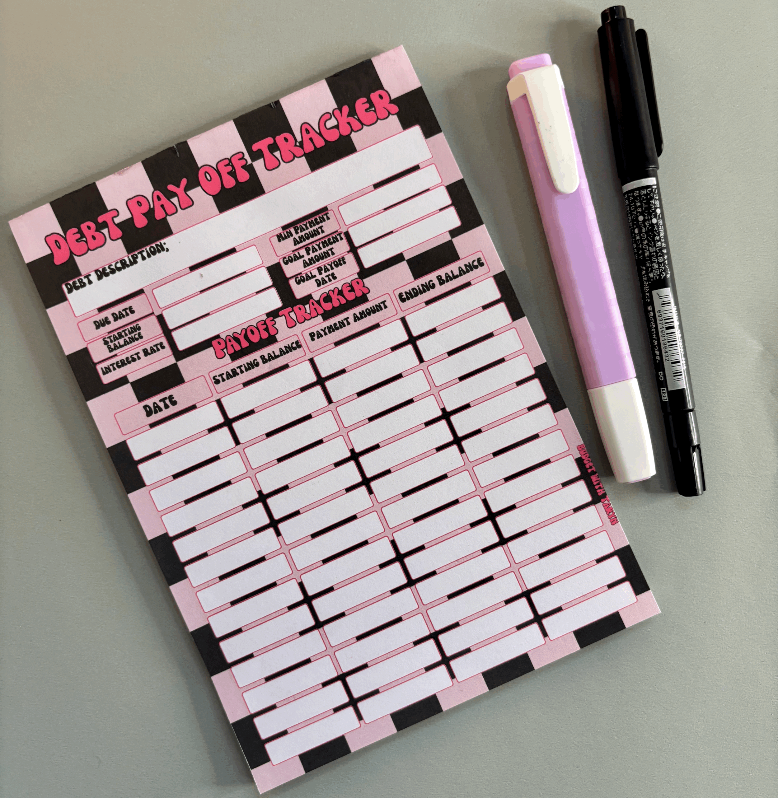 A5 Tearaway Debt Repayment Notepad | Planning | Finance Organiser | Journaling