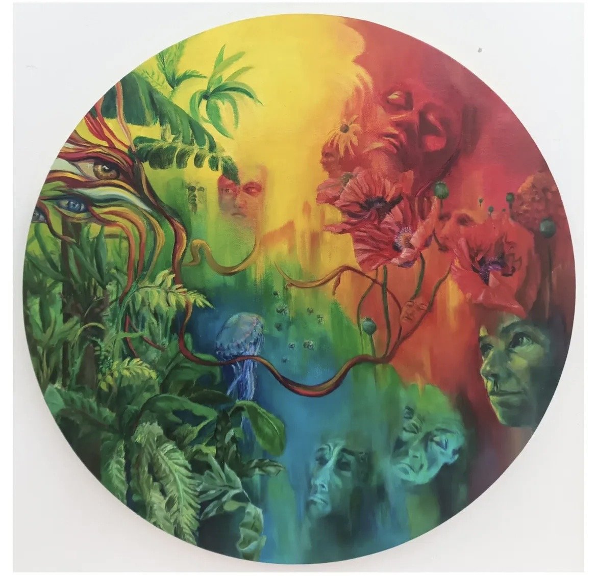 CELESTIAL.  2025. 
600 x 600 Circular Unframed  Oil on canvas.