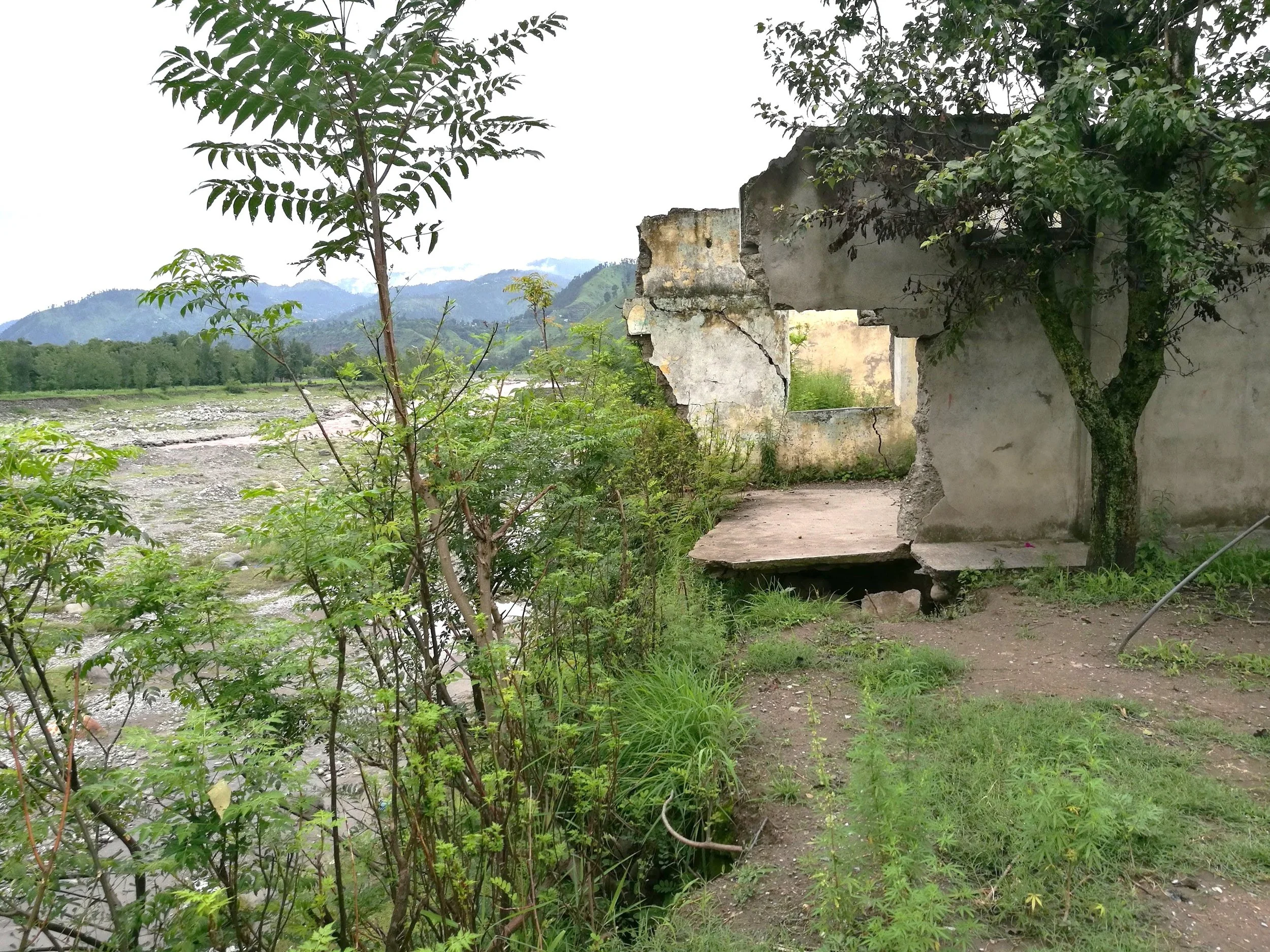 Destroyed house by river erosion at Karakoram/Pakistan, 2017