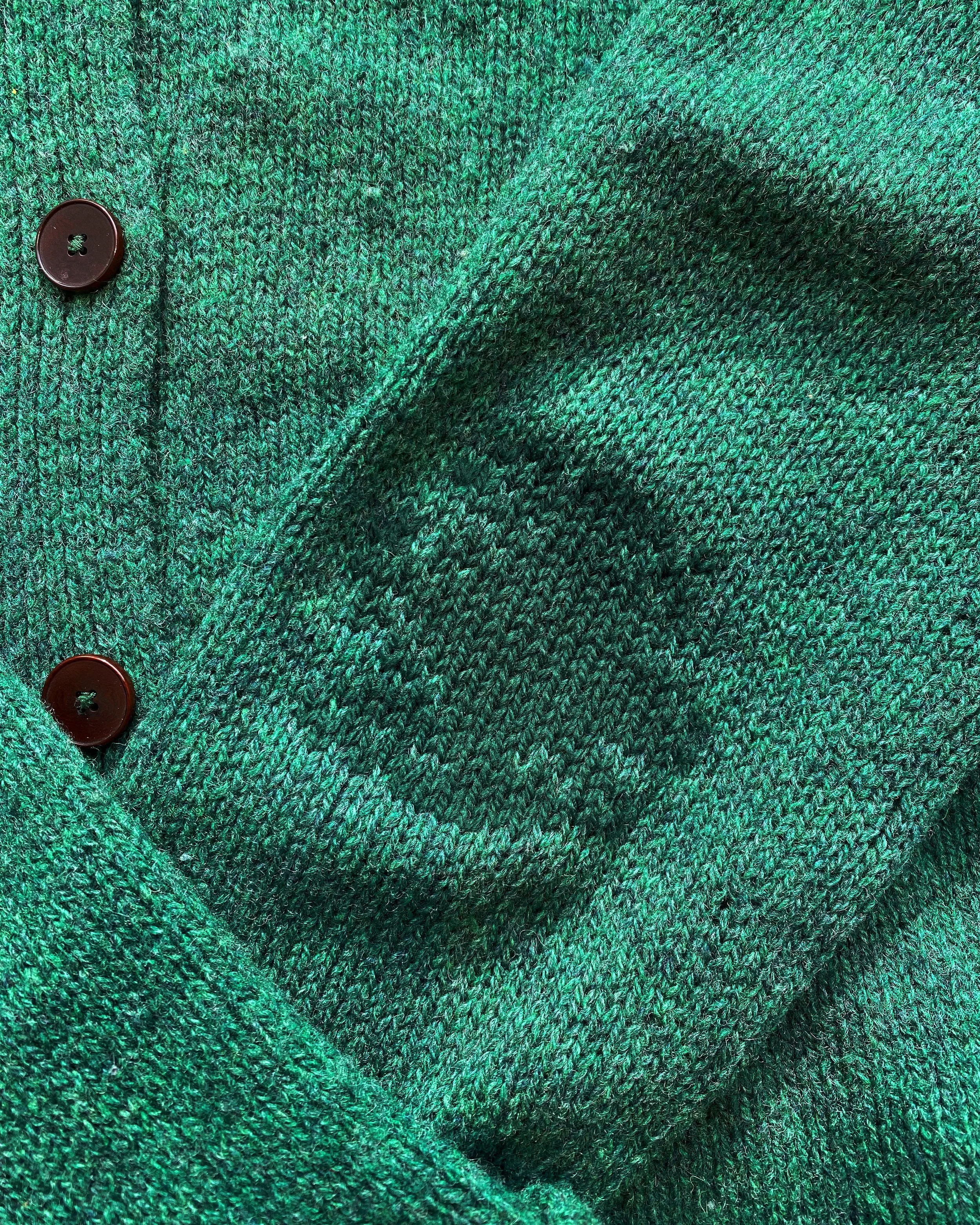 Discreet repair, Swiss darning on elbow hole in almost matching yarn as cardigan