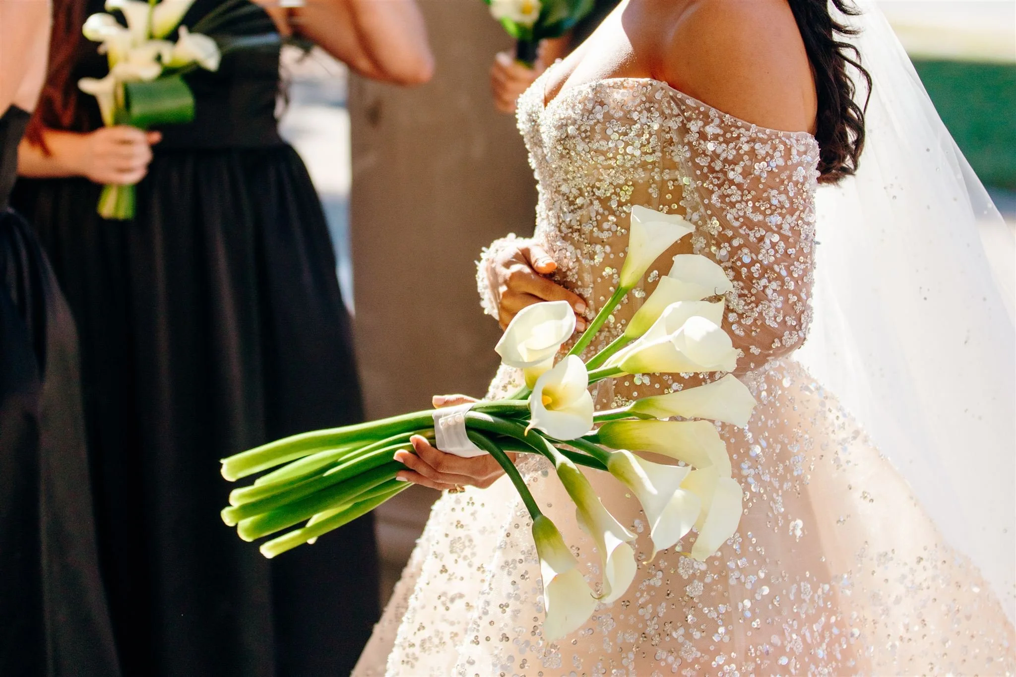 Laurie’s customers, Evan and Kade, running down a mountain after getting married. 