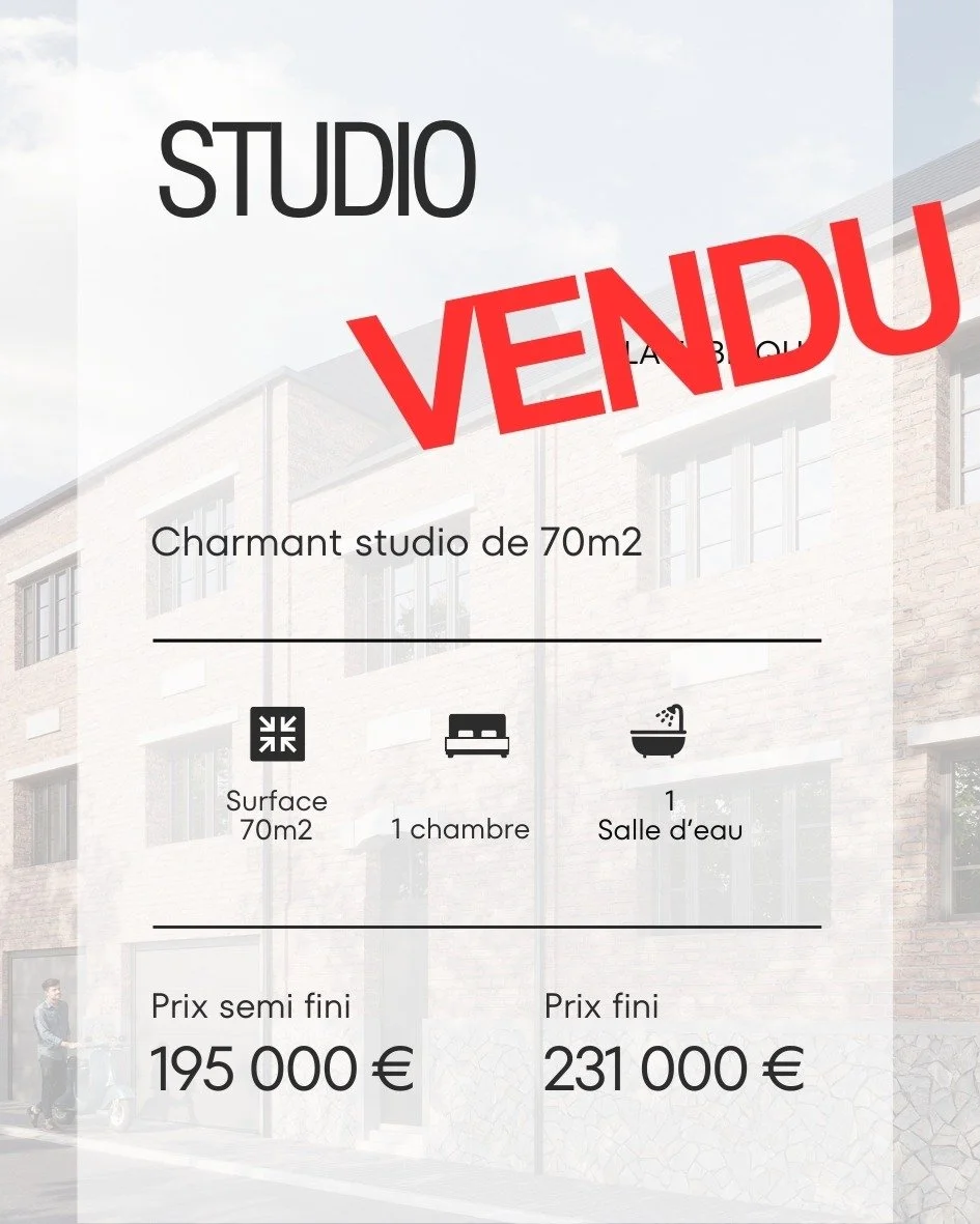 🔴 VENDU
Le studio de 70 m&sup2; a trouv&eacute; son propri&eacute;taire !

D&rsquo;autres opportunit&eacute;s sont encore disponibles dans cette r&eacute;sidence enti&egrave;rement r&eacute;nov&eacute;e.
🔎 www.lafabriquegenappe.be
