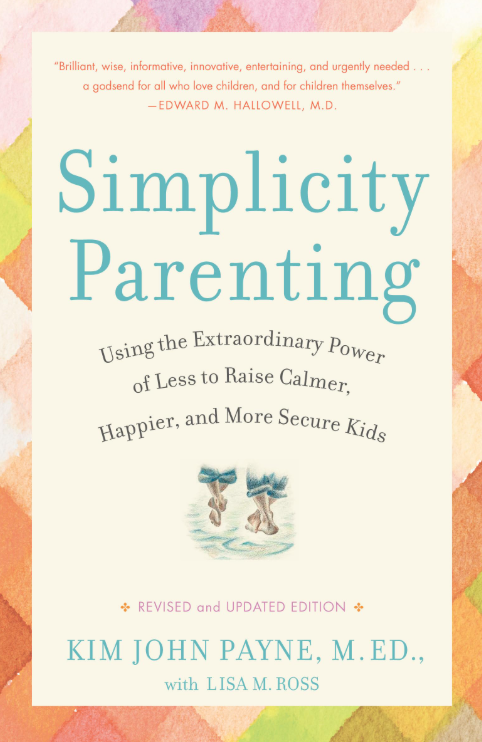 'Simplicity Parenting' by Kim John Payne and Lisa M. Ross is a guide for raising calm and secure kids. It argues that modern childhood is too fast and overstimulating. The book provides practical ways to declutter your home, limit screen time, and sl